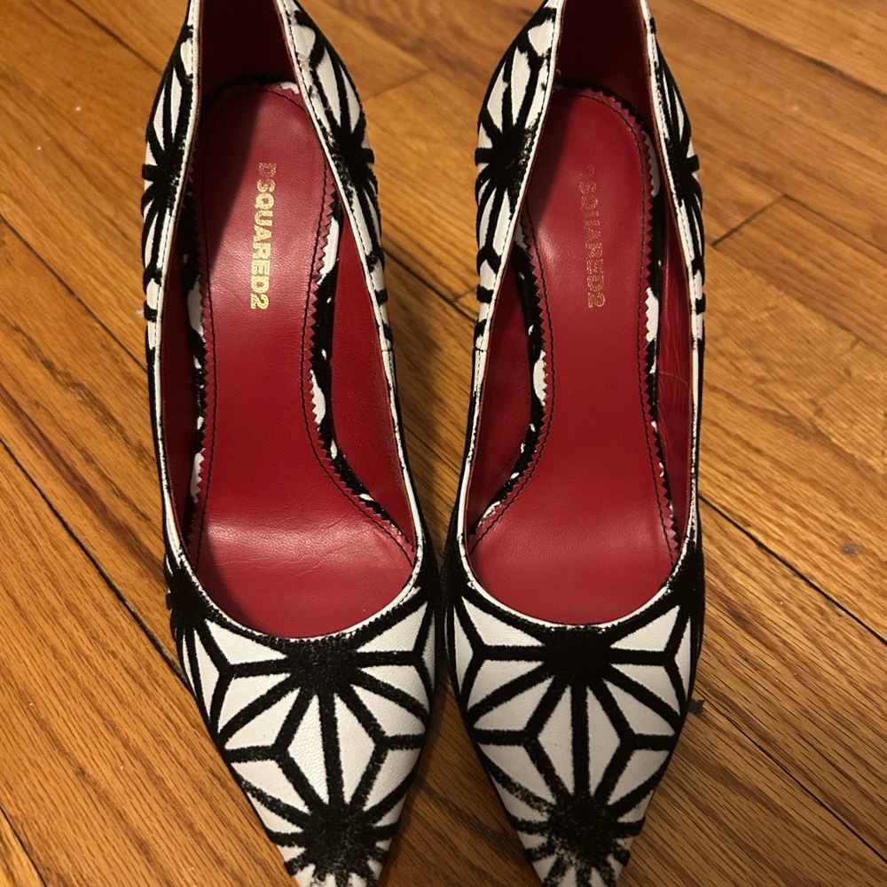 DSQUARED2 Black and White Women's Heels